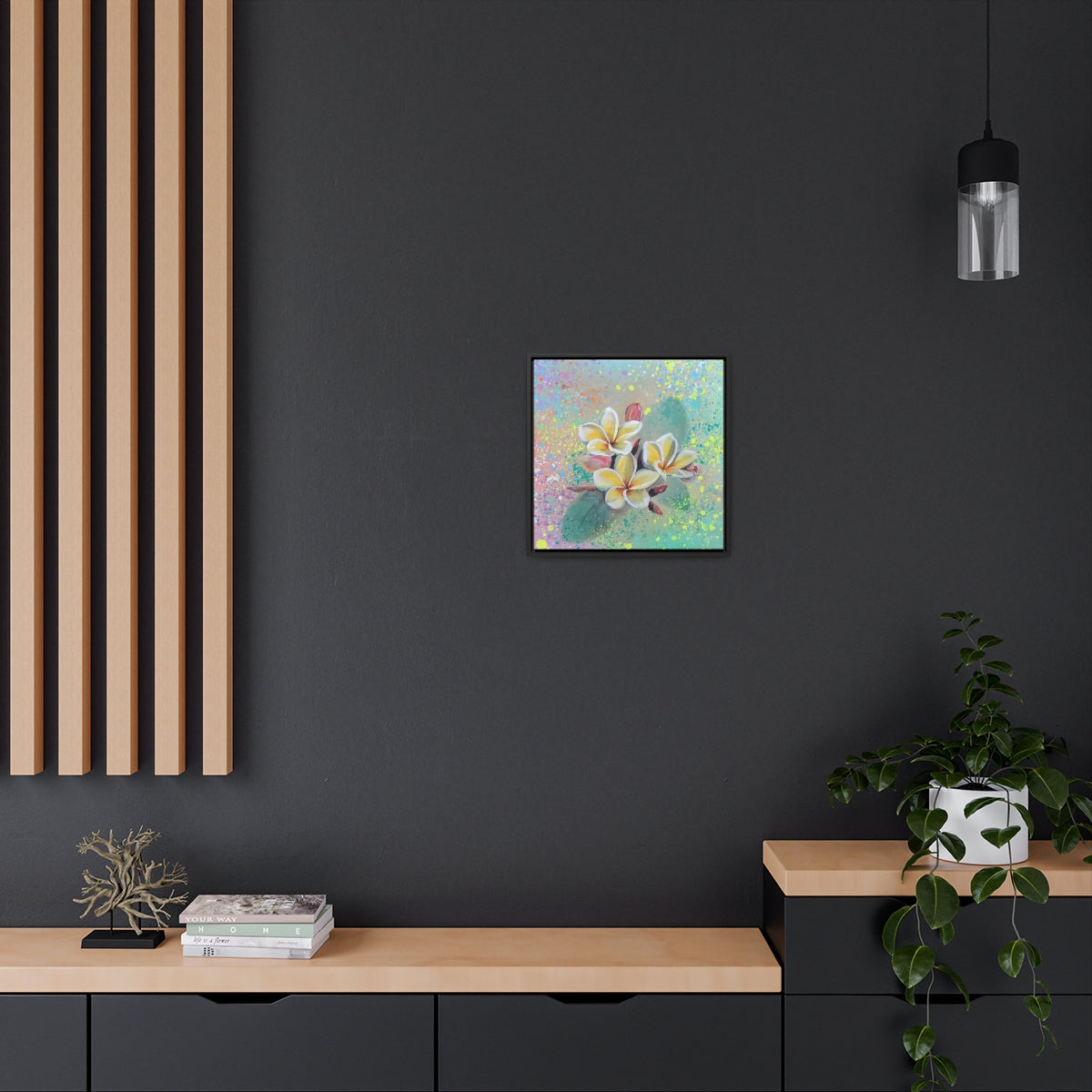 Square Frame Canvas - Plumeria