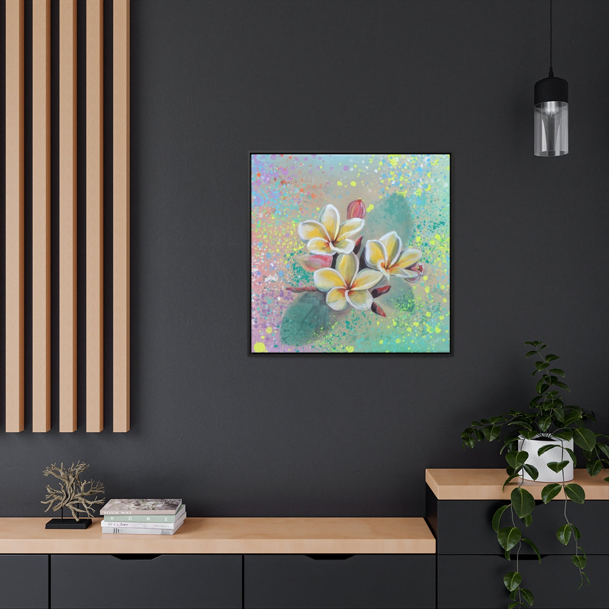 Square Frame Canvas - Plumeria