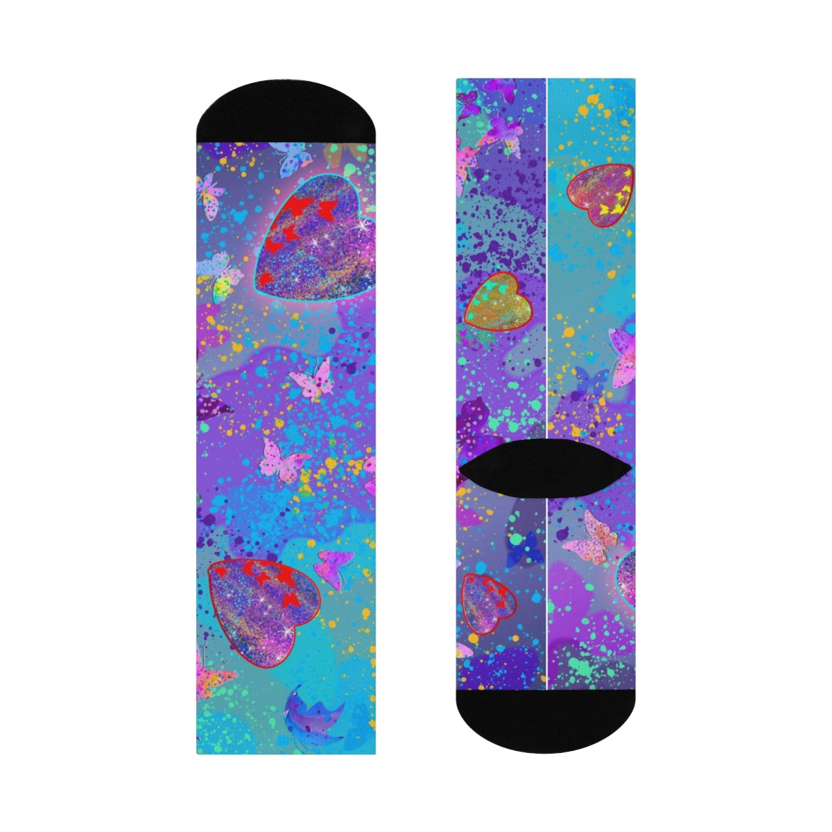 DTG Crew Socks - Hearts & Butterflies