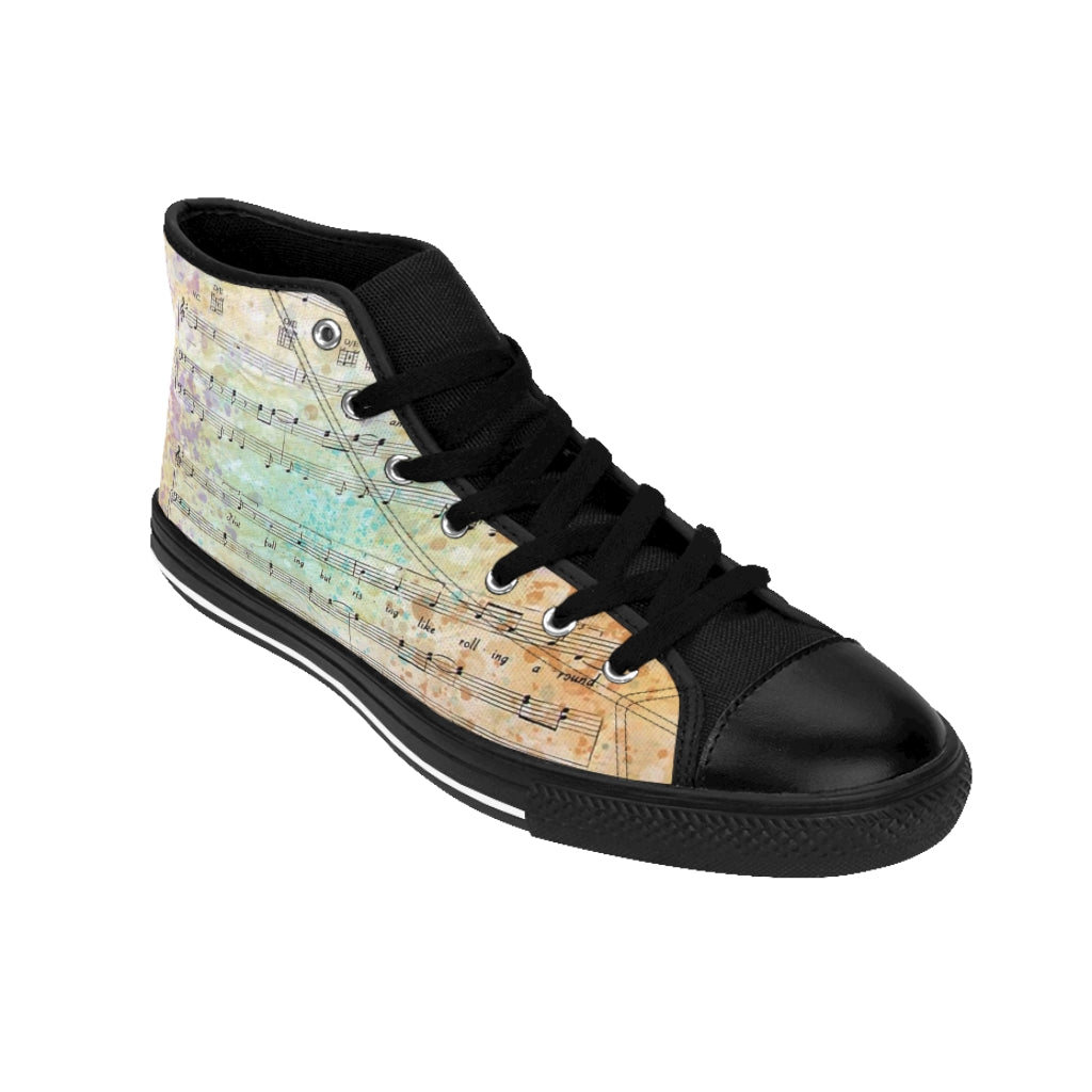 Men's High-top Sneakers -Music - Sheet