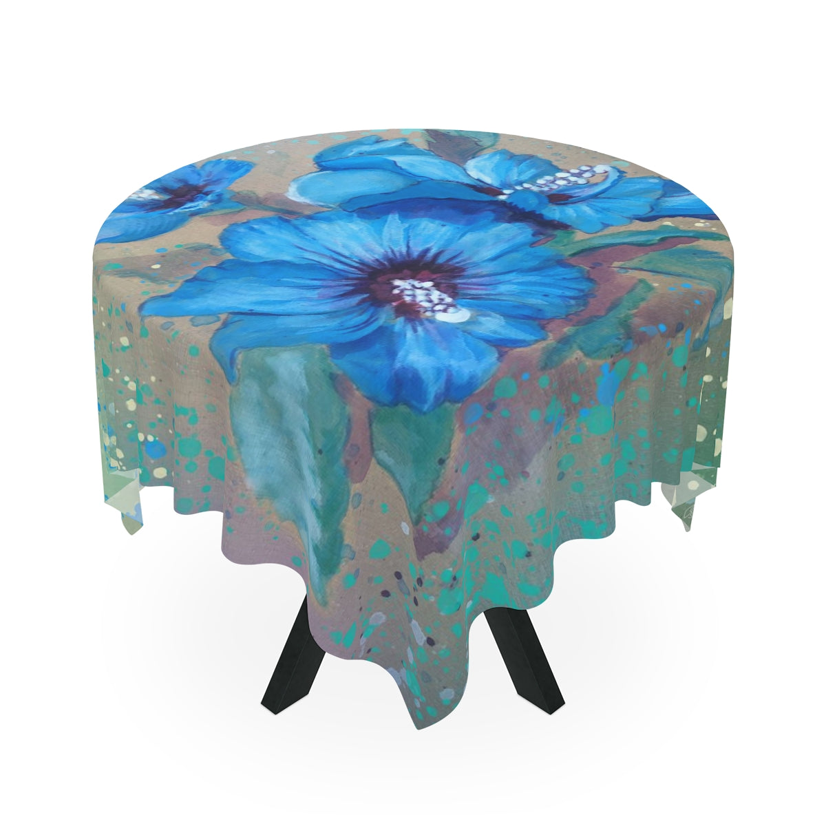 Table Cloth - Blue Hibiscus