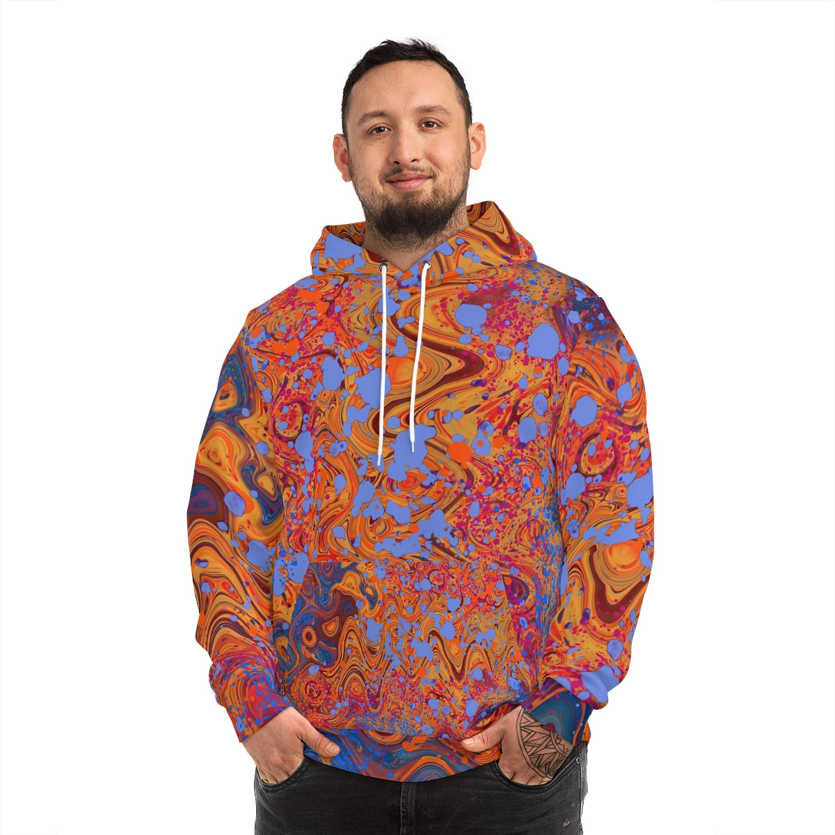 Fashion Hoodie - Color Swirls Red
