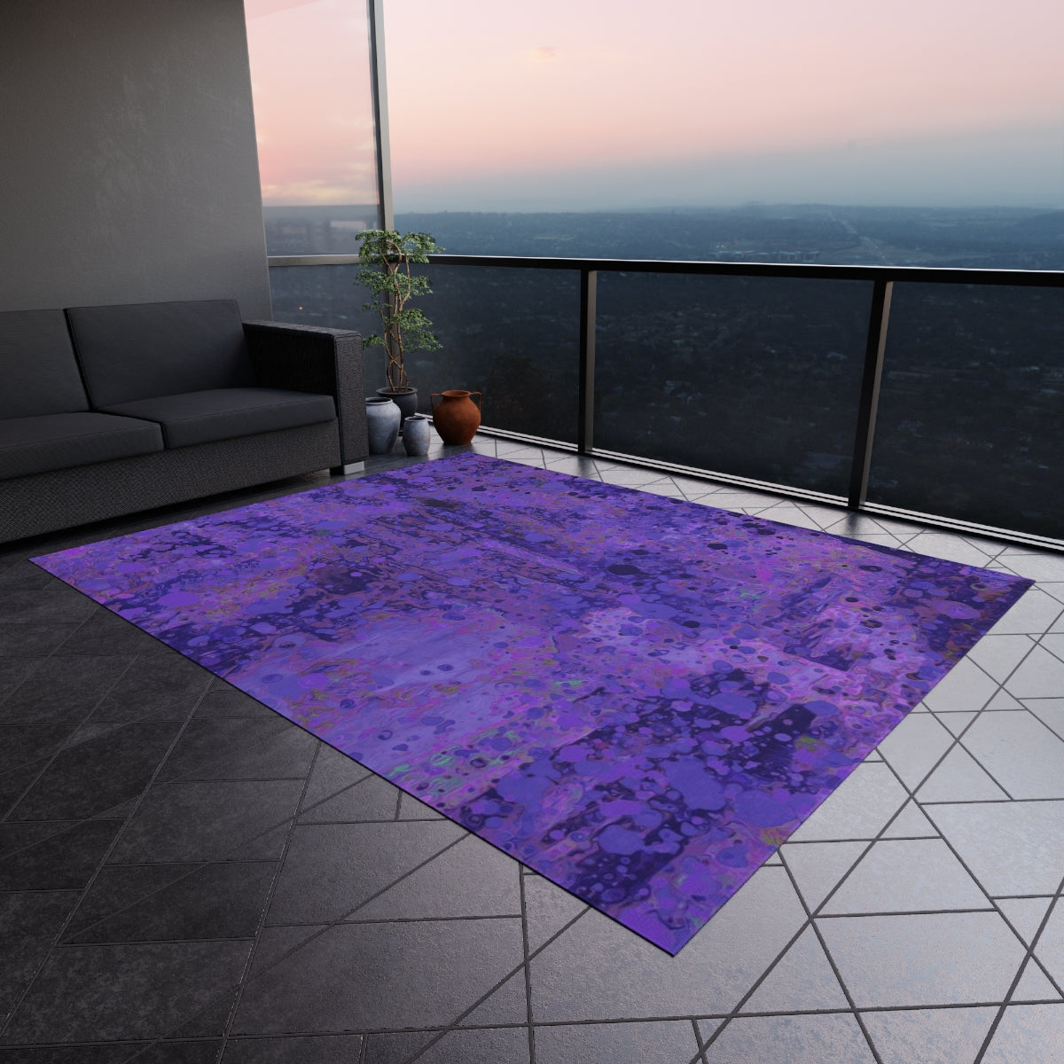 Outdoor Rug - Happy Splash/Deep Purple
