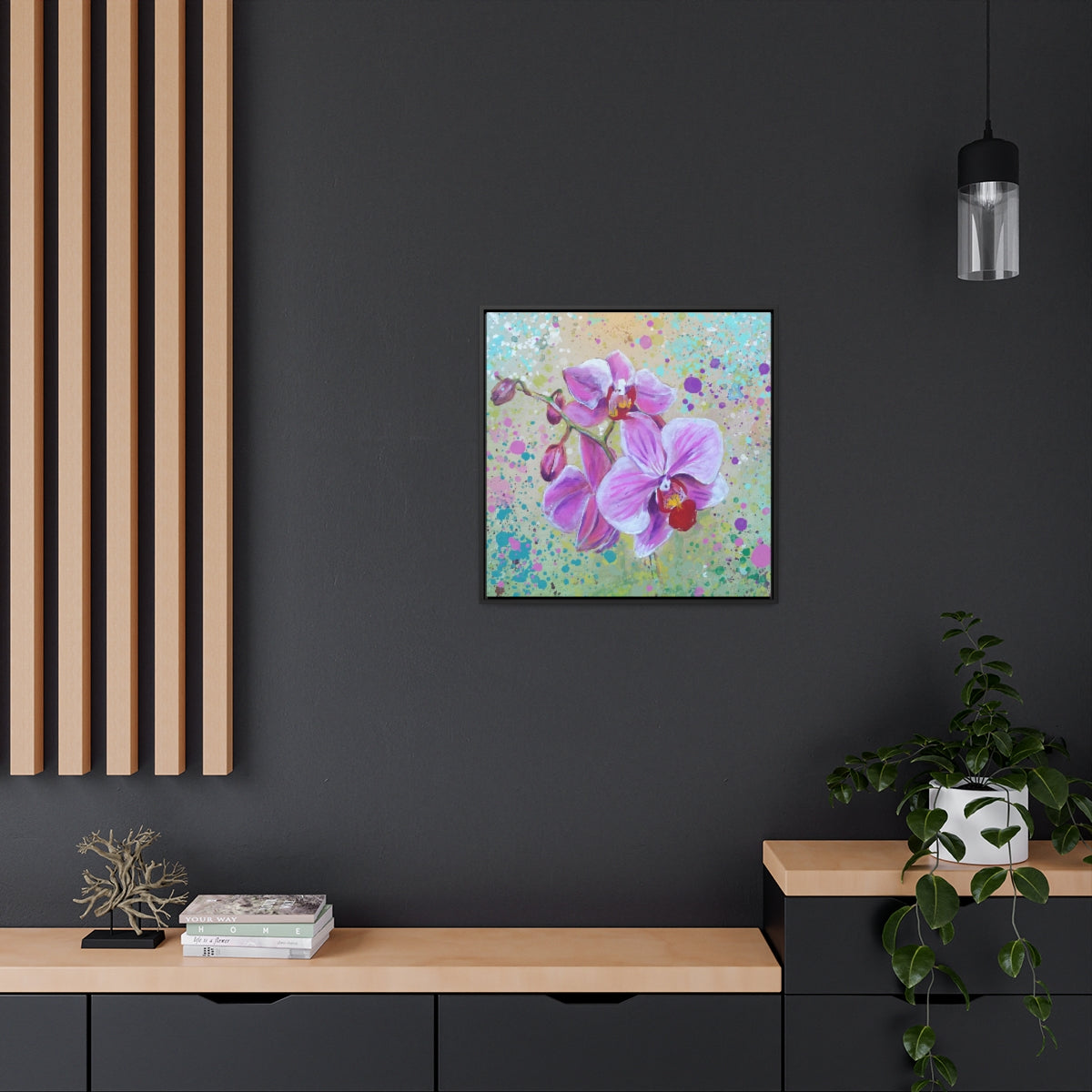 Square Frame Canvas - Pink Orchid
