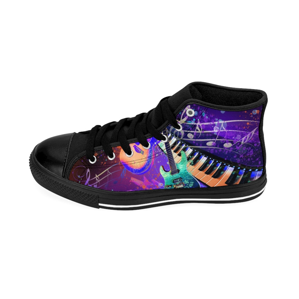 Men's High-top Sneakers -Music 1