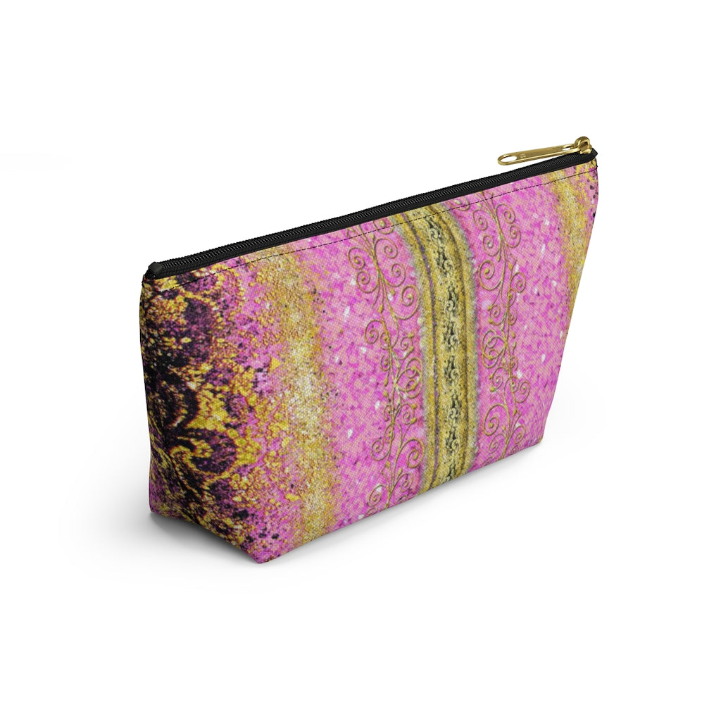 Accessory Pouch w T-bottom - Royal Pink/Gold