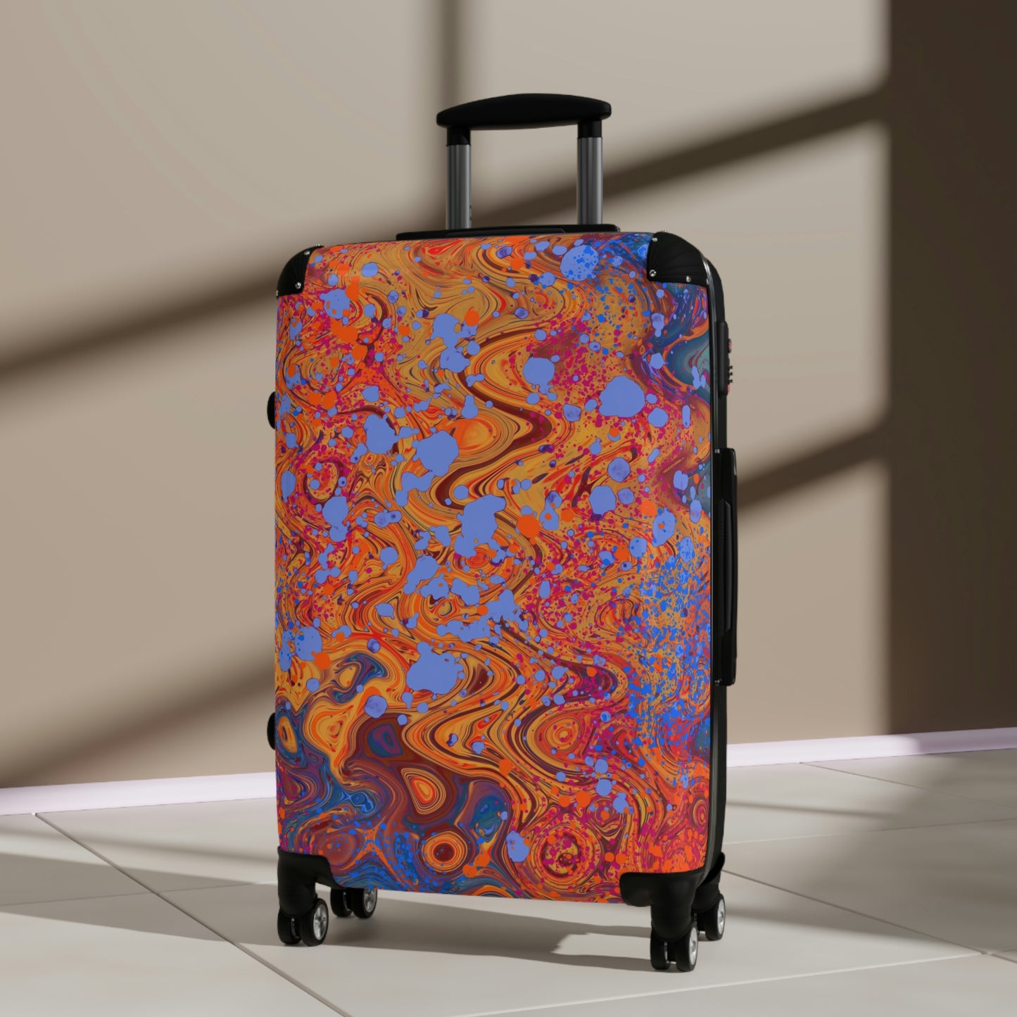 Hard Shell Suitcases - Red Swirls