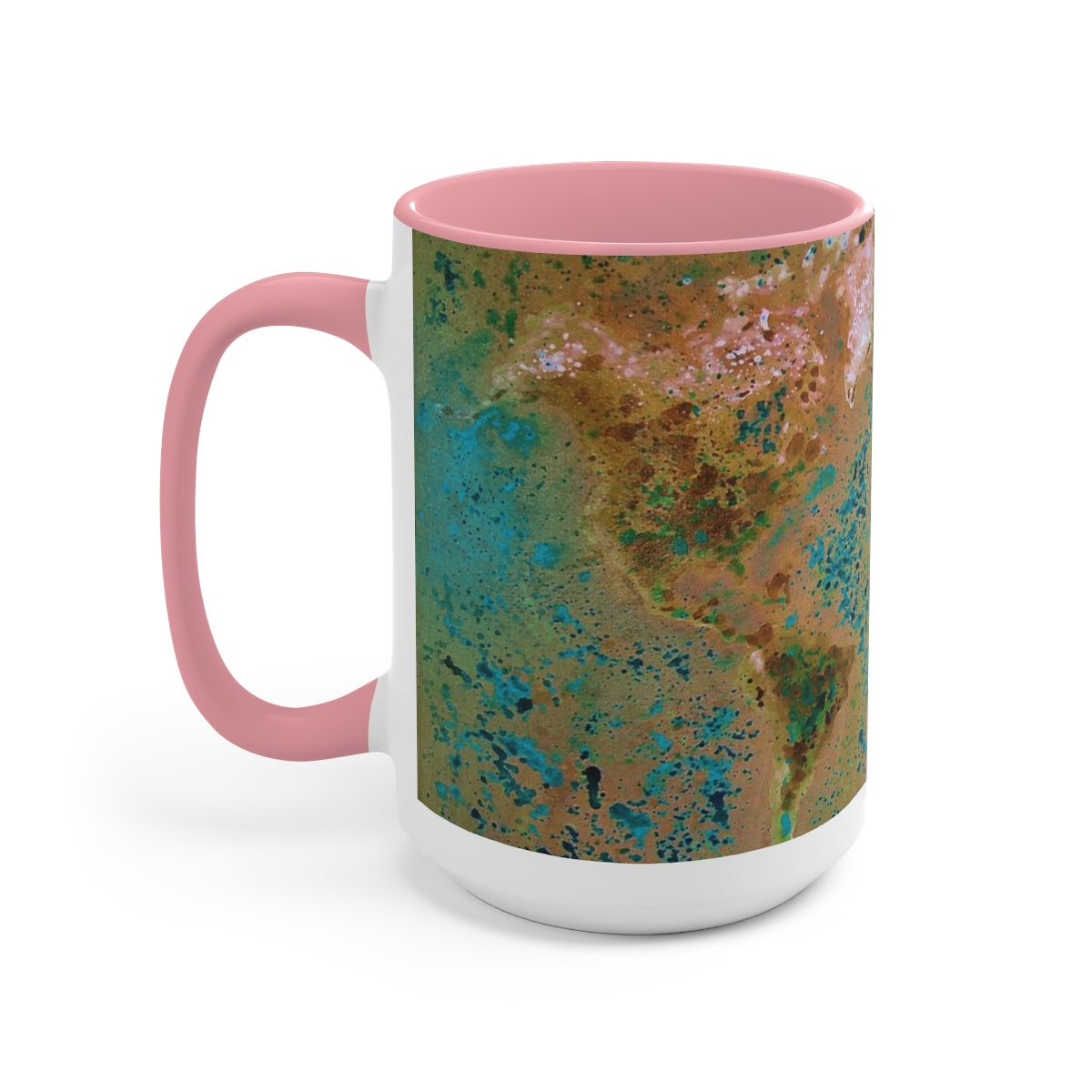 15oz Two-Tone Coffee Mugs - World Map