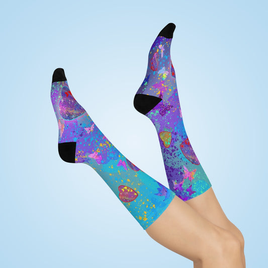 DTG Crew Socks - Hearts & Butterflies