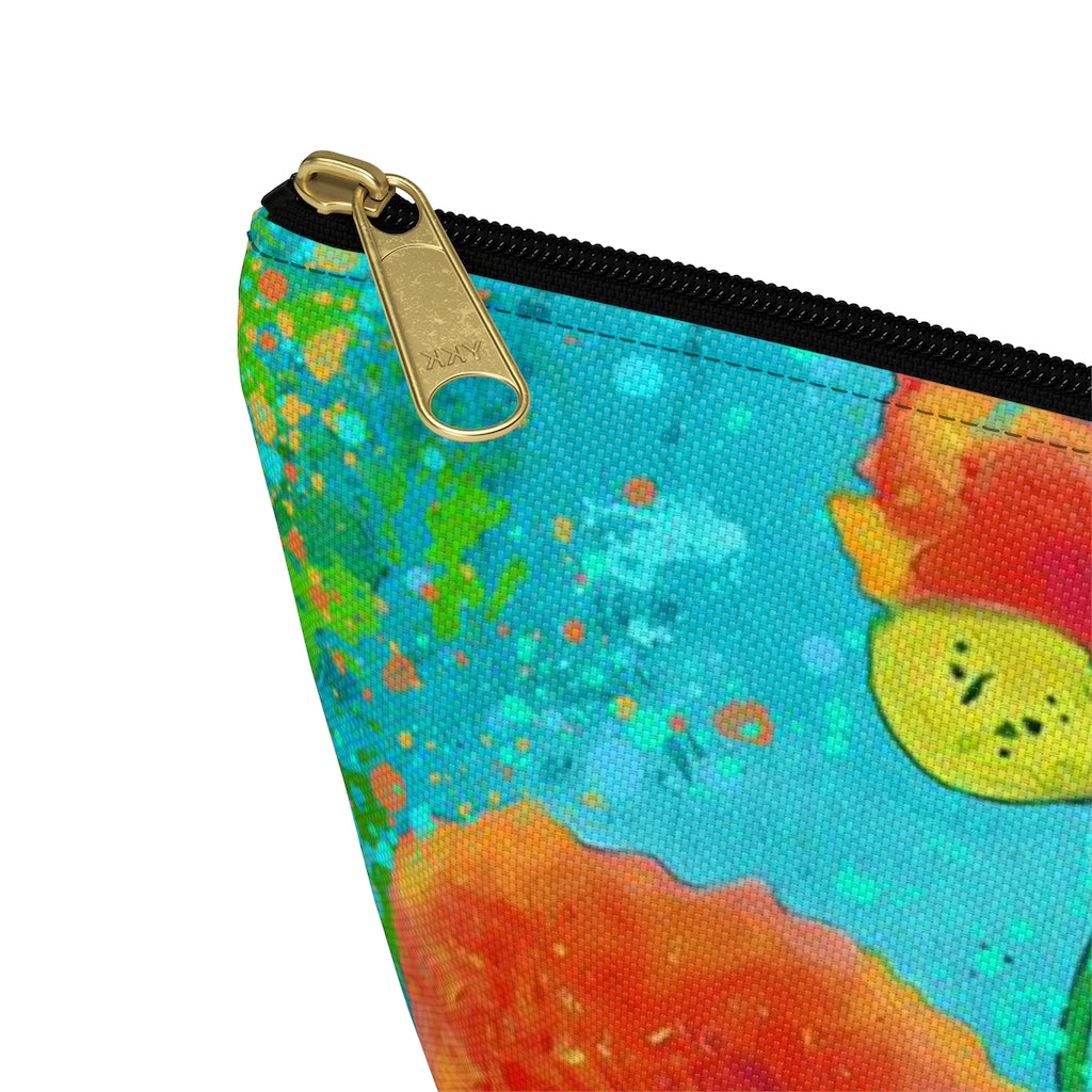 Accessory Pouch w T-bottom - California Poppies