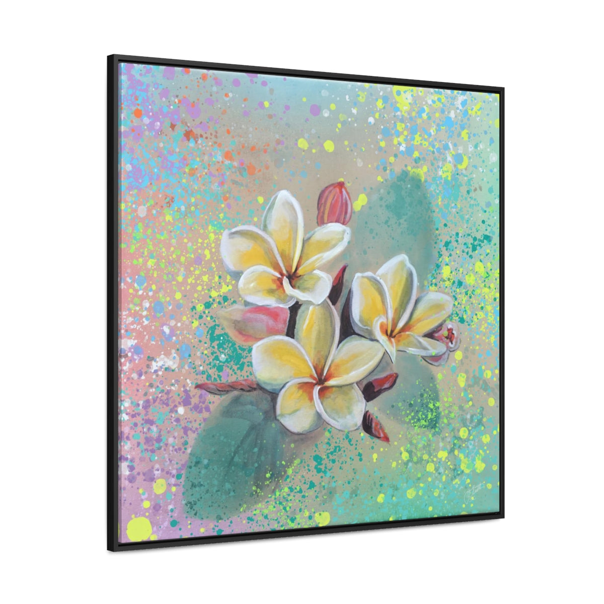Square Frame Canvas - Plumeria
