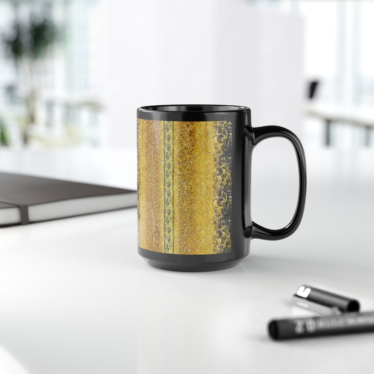 15oz Black Mug - Royal Gold