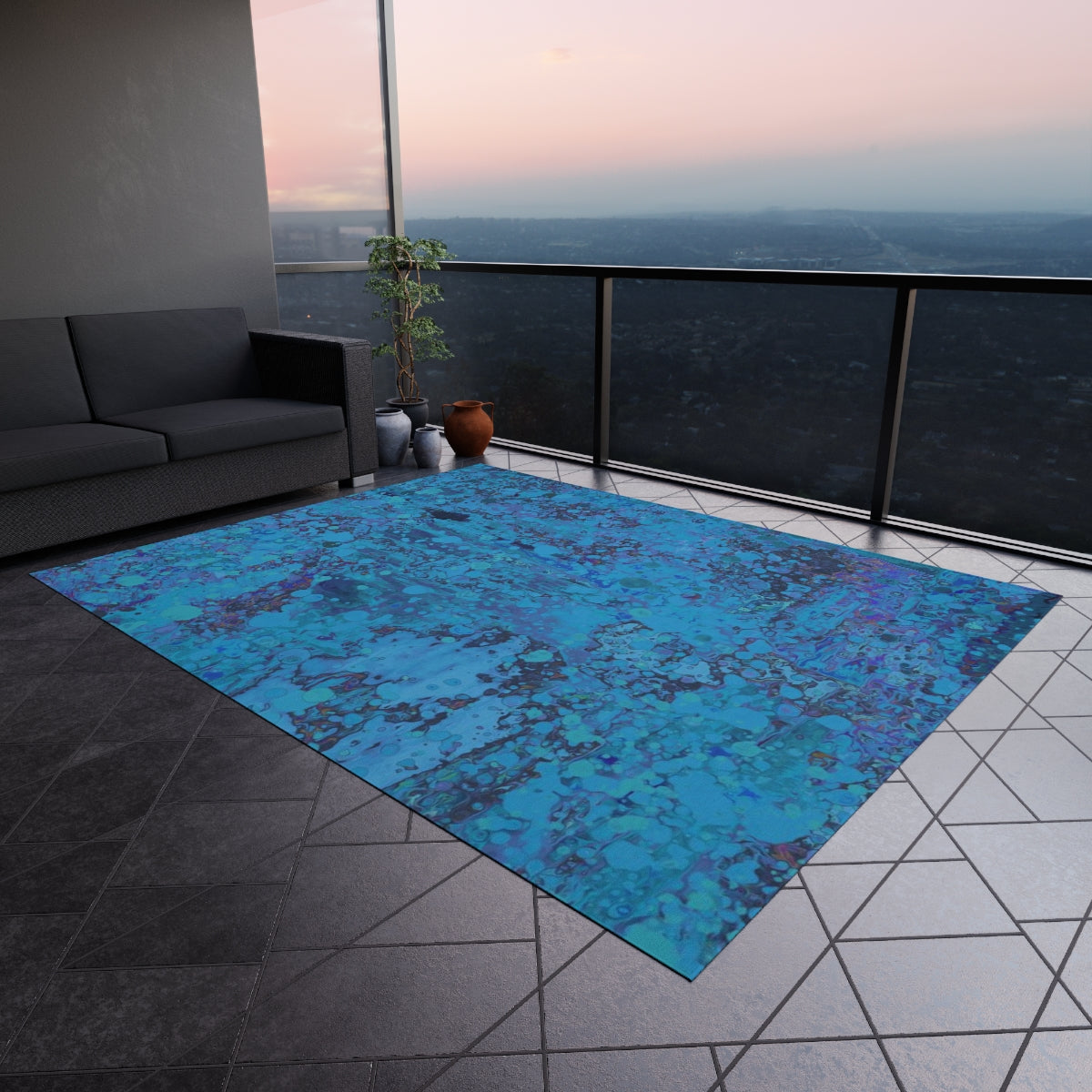 Outdoor Rug - Happy Splash/Turquoise