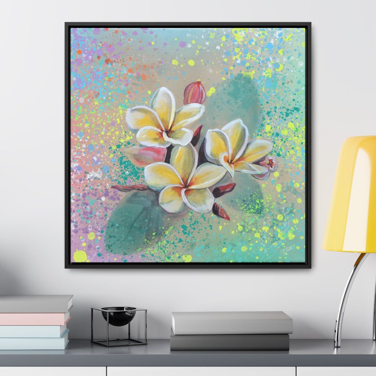 Square Frame Canvas - Plumeria