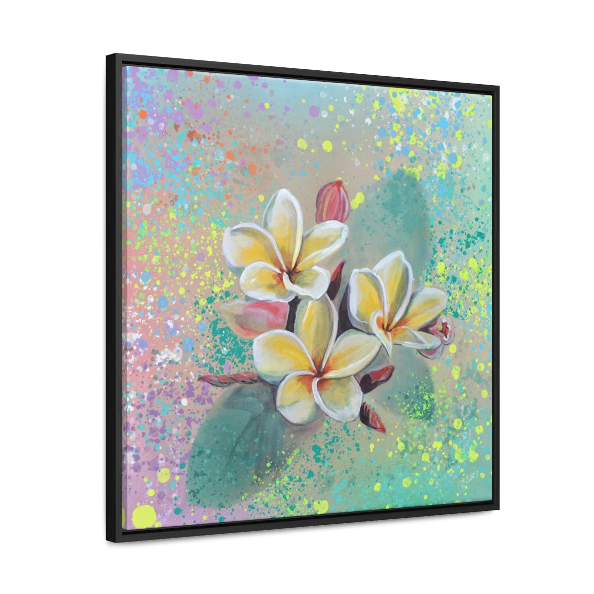 Square Frame Canvas - Plumeria