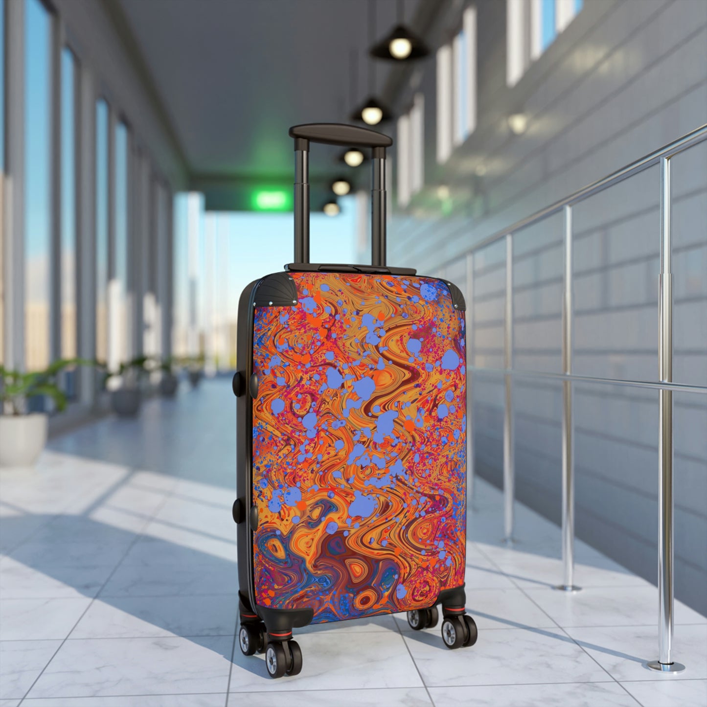 Hard Shell Suitcases - Red Swirls