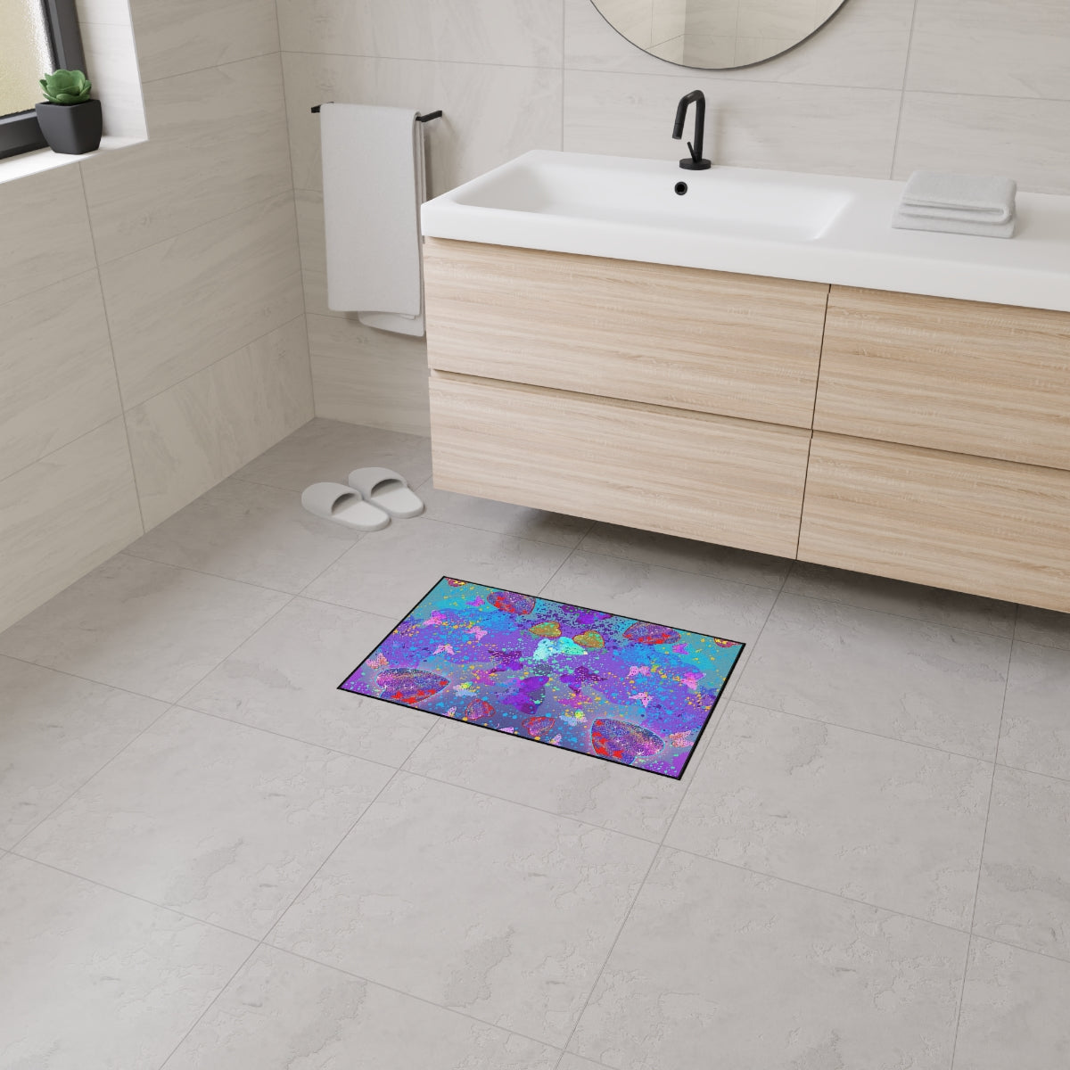 Heavy Duty Floor Mat - Hearts & Butterflies