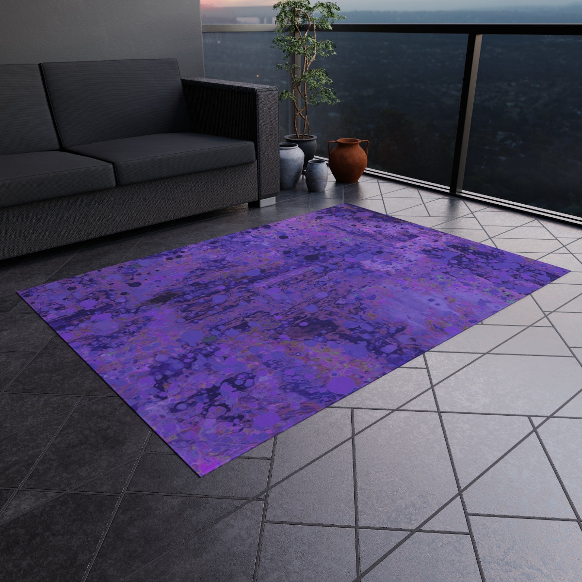 Outdoor Rug - Happy Splash/Deep Purple
