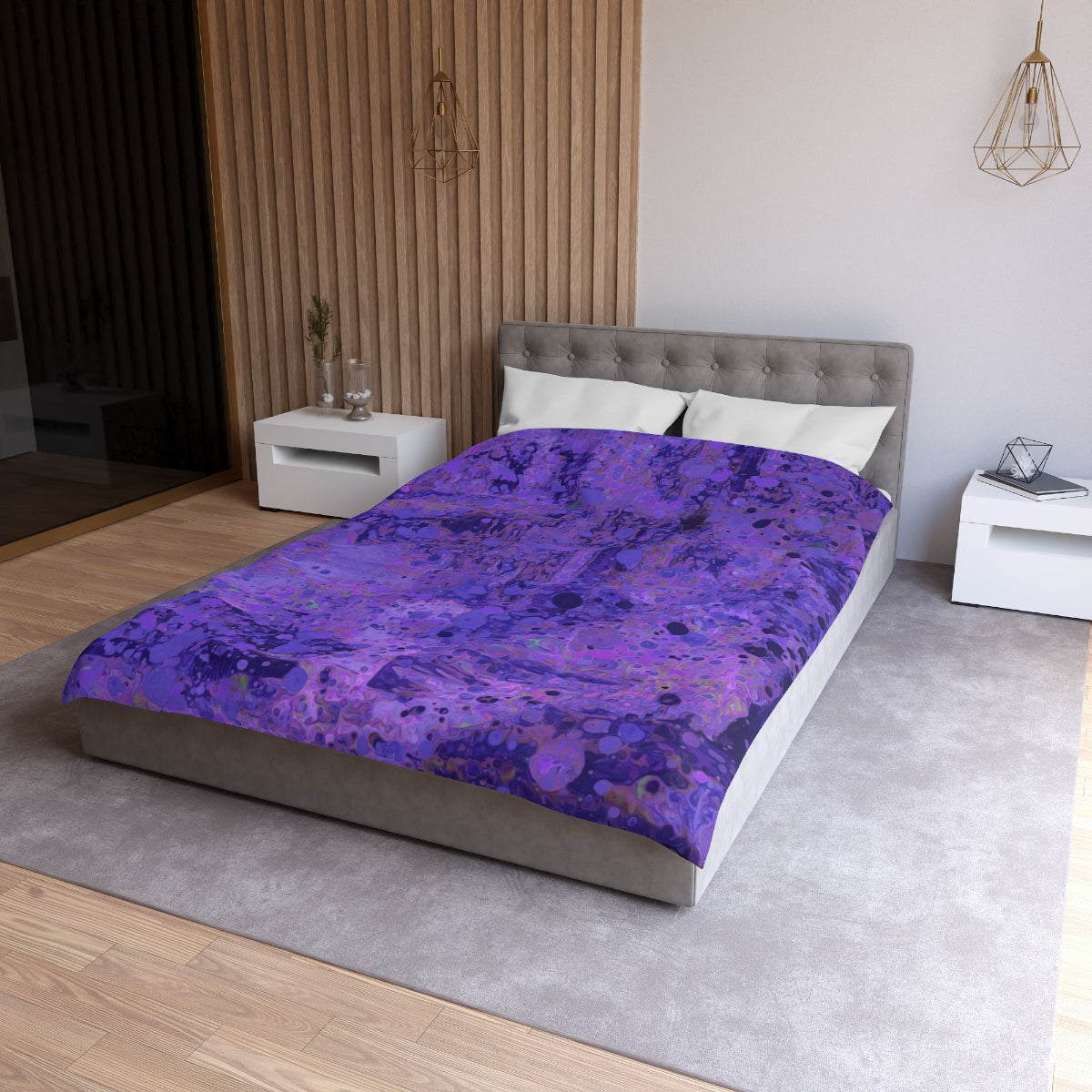 Microfiber Duvet Cover - Happy Splash/Deep Purple