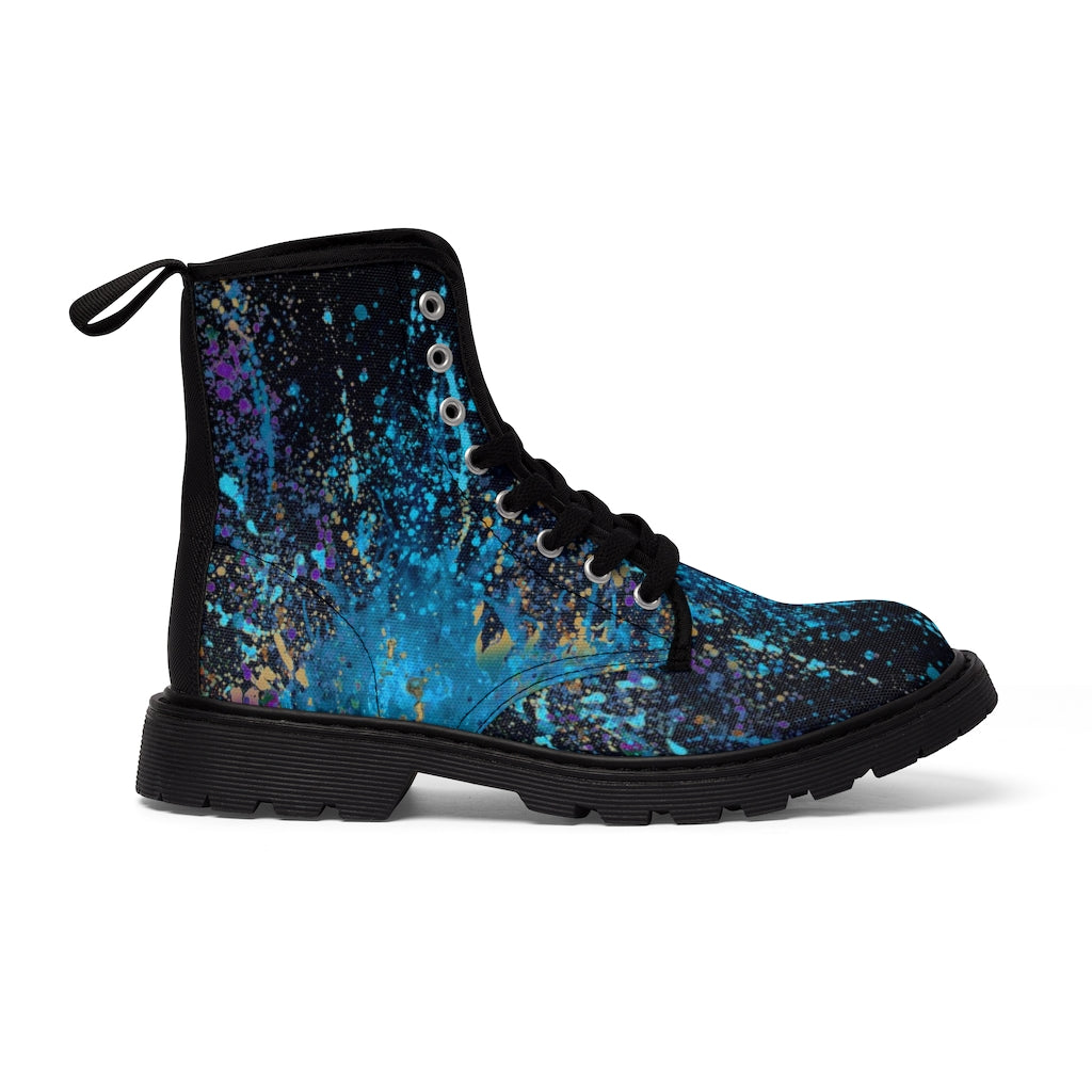 Women's Canvas Boots - Splashed!