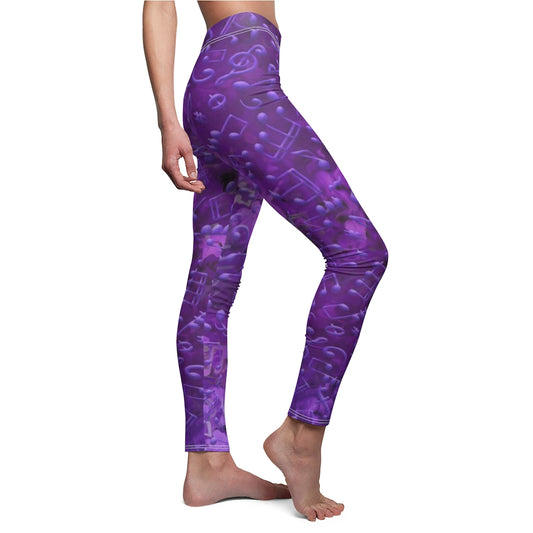 Sport & Casual Leggings - Love of Music/Purple
