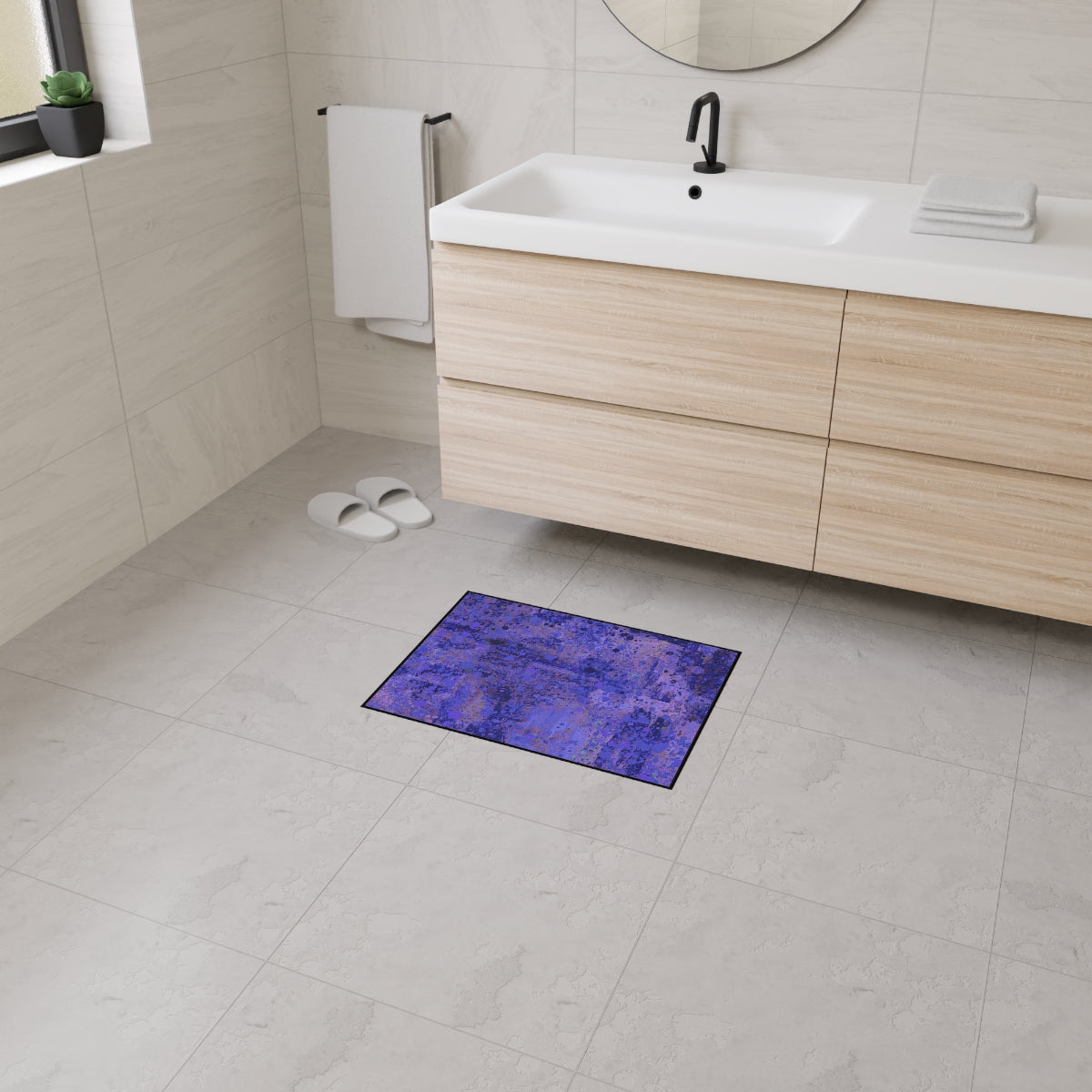 Heavy Duty Floor Mat - Happy Splash - Dark Purple