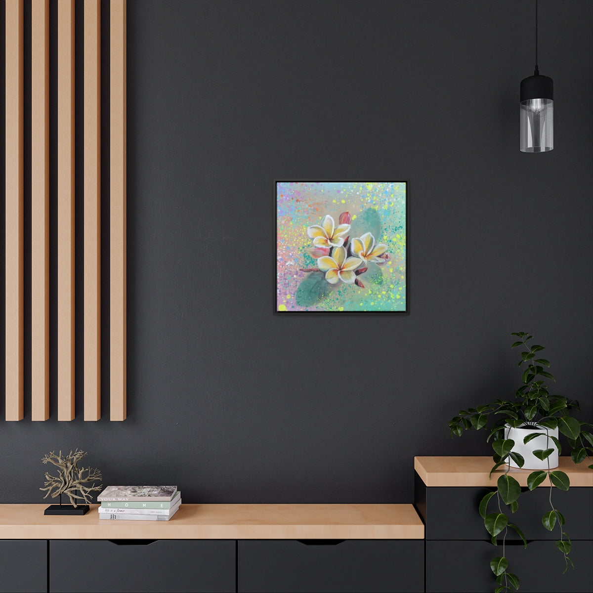 Square Frame Canvas - Plumeria