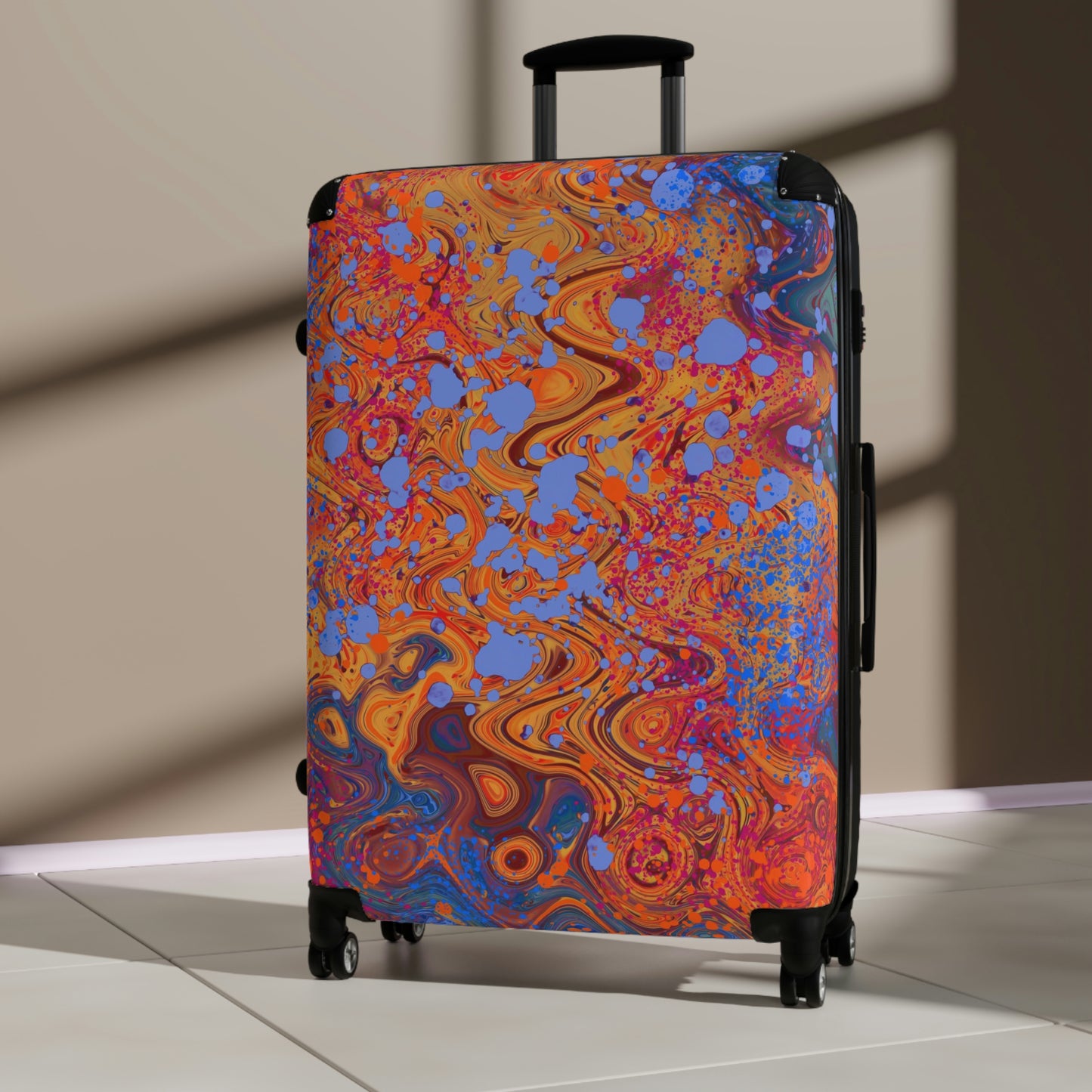 Hard Shell Suitcases - Red Swirls