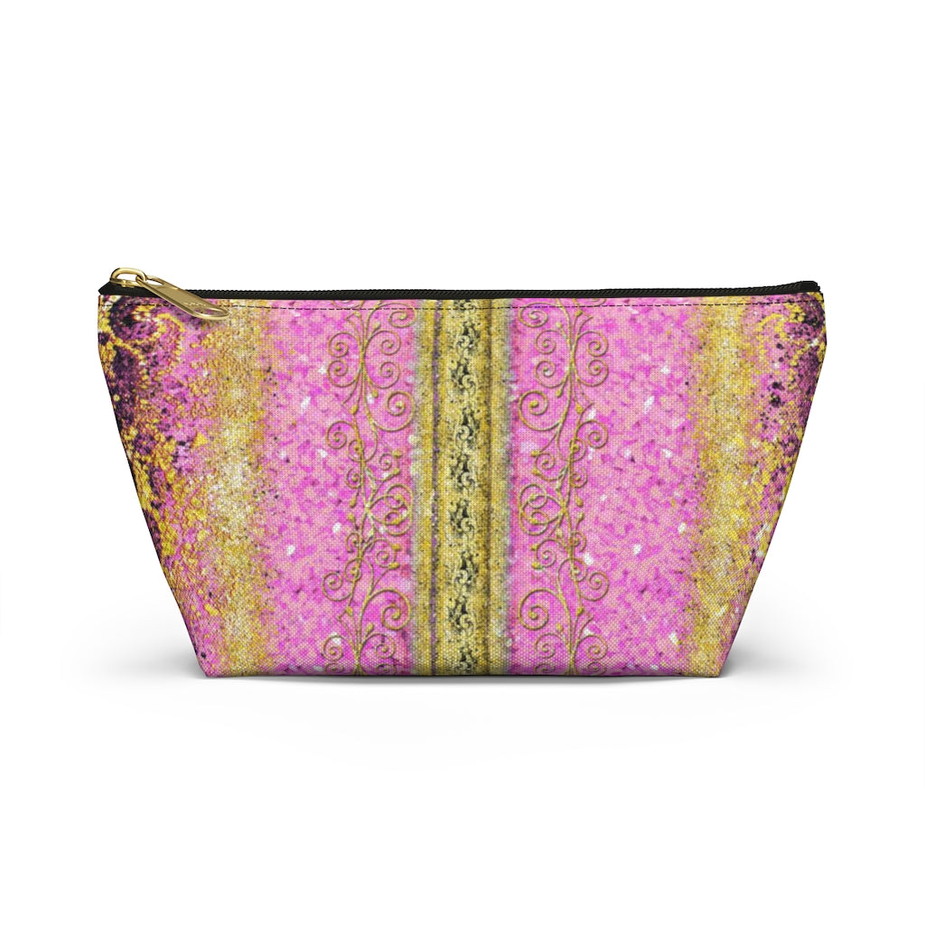 Accessory Pouch w T-bottom - Royal Pink/Gold