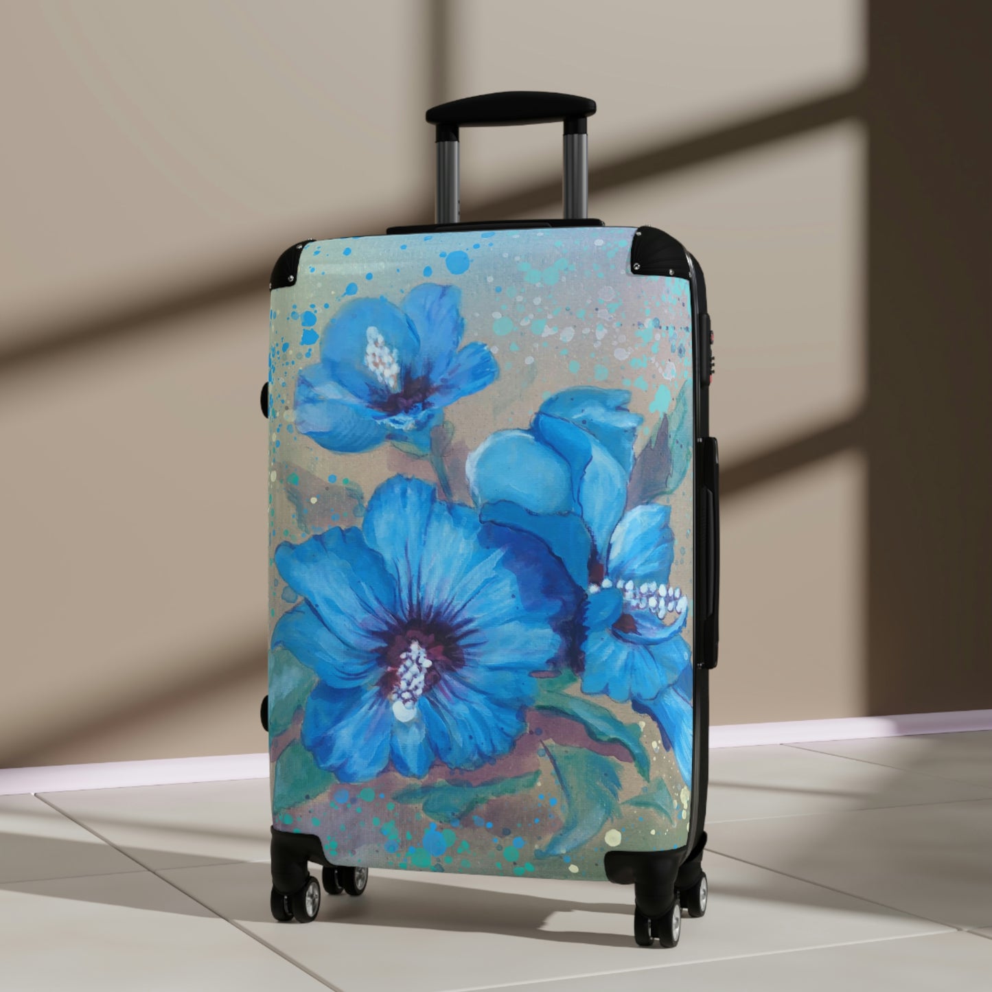Hard Shell Suitcases - Blue Hibiscus
