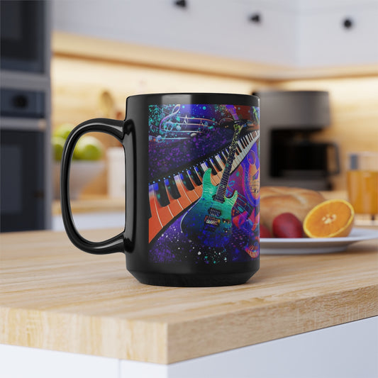15oz Black Mug - Music