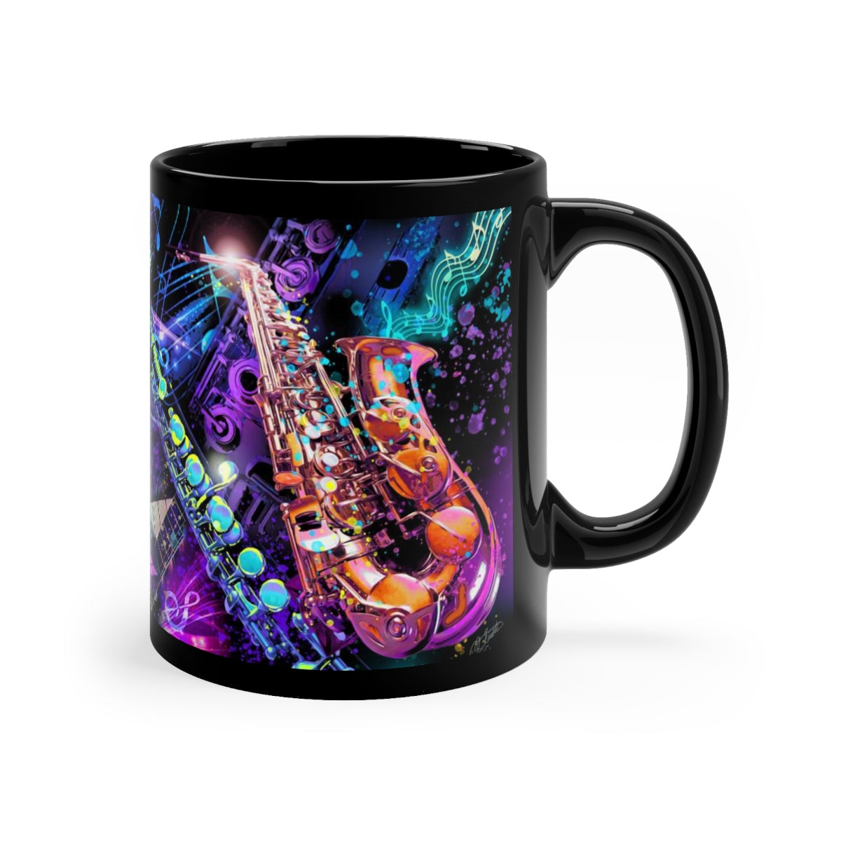 11oz Black Mug - Music