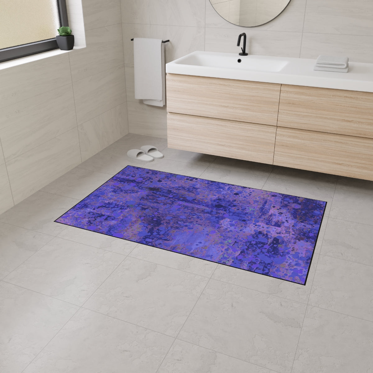 Heavy Duty Floor Mat - Happy Splash - Dark Purple