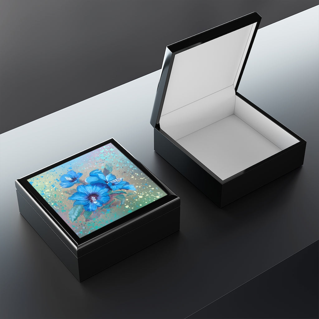 Jewelry Box - Blue Hibiscus 2