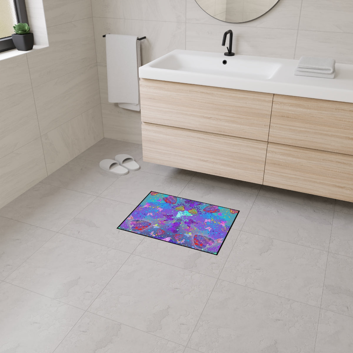 Heavy Duty Floor Mat - Hearts & Butterflies