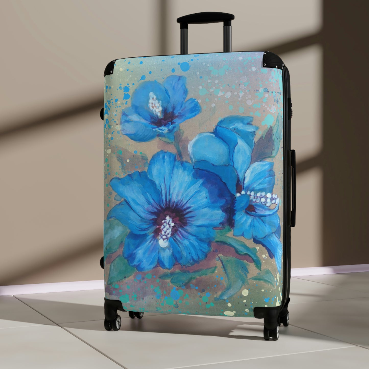 Hard Shell Suitcases - Blue Hibiscus