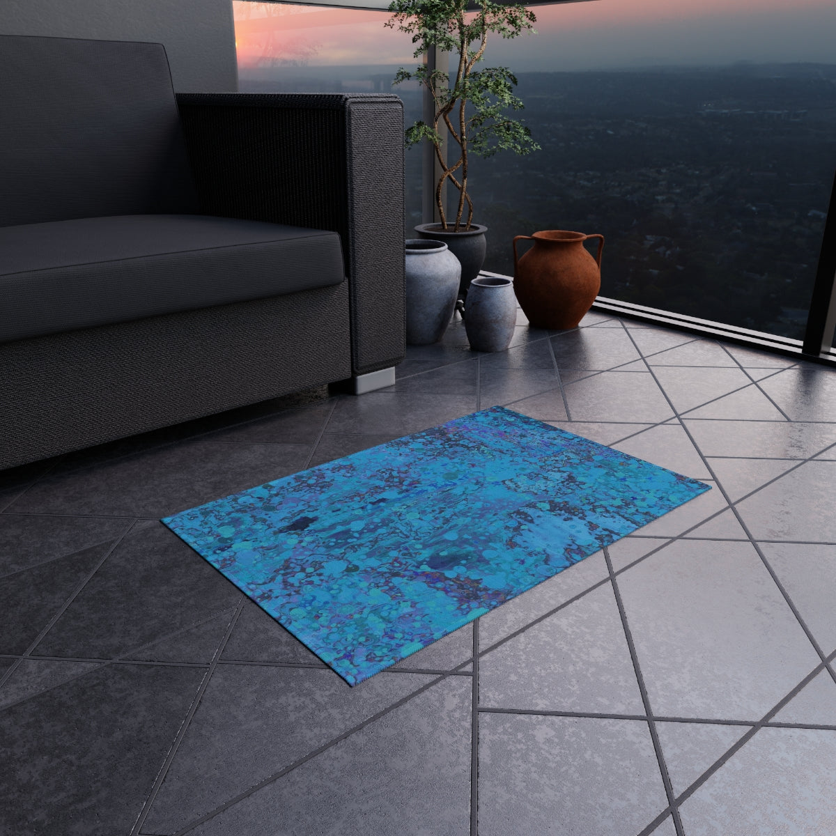 Outdoor Rug - Happy Splash/Turquoise