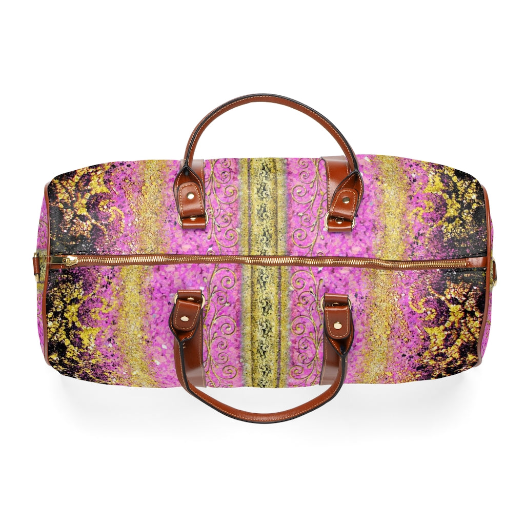 Waterproof Travel Bag - Royal Pink/gold