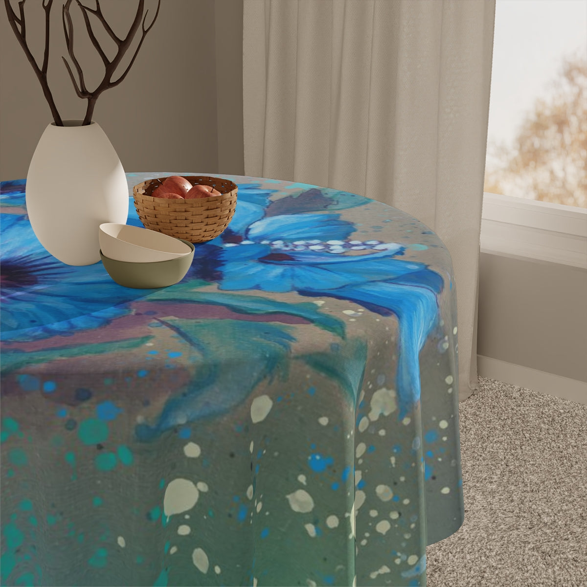Table Cloth - Blue Hibiscus