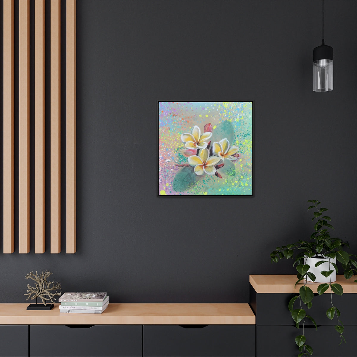 Square Frame Canvas - Plumeria