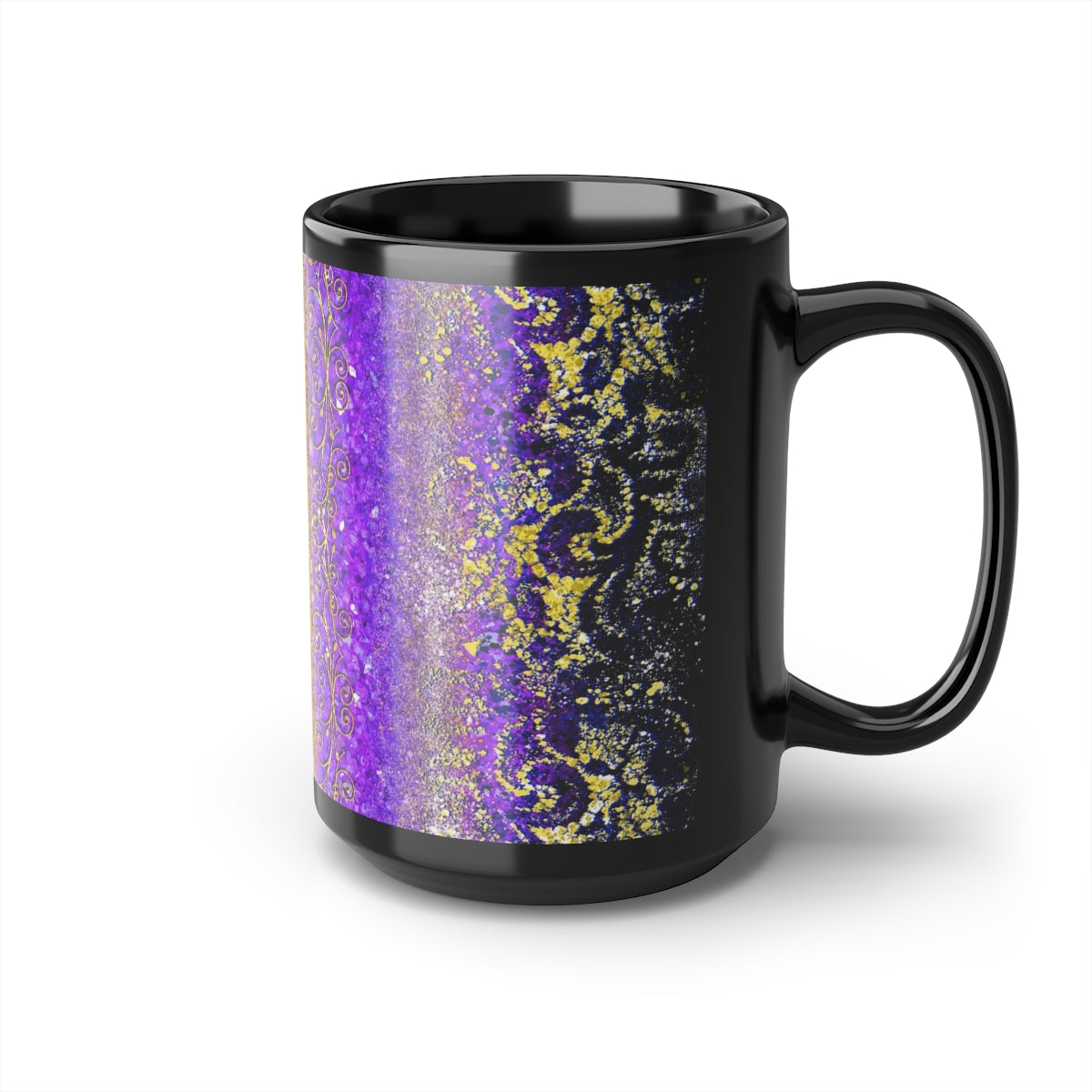 15oz Black Mug - Royal Purple