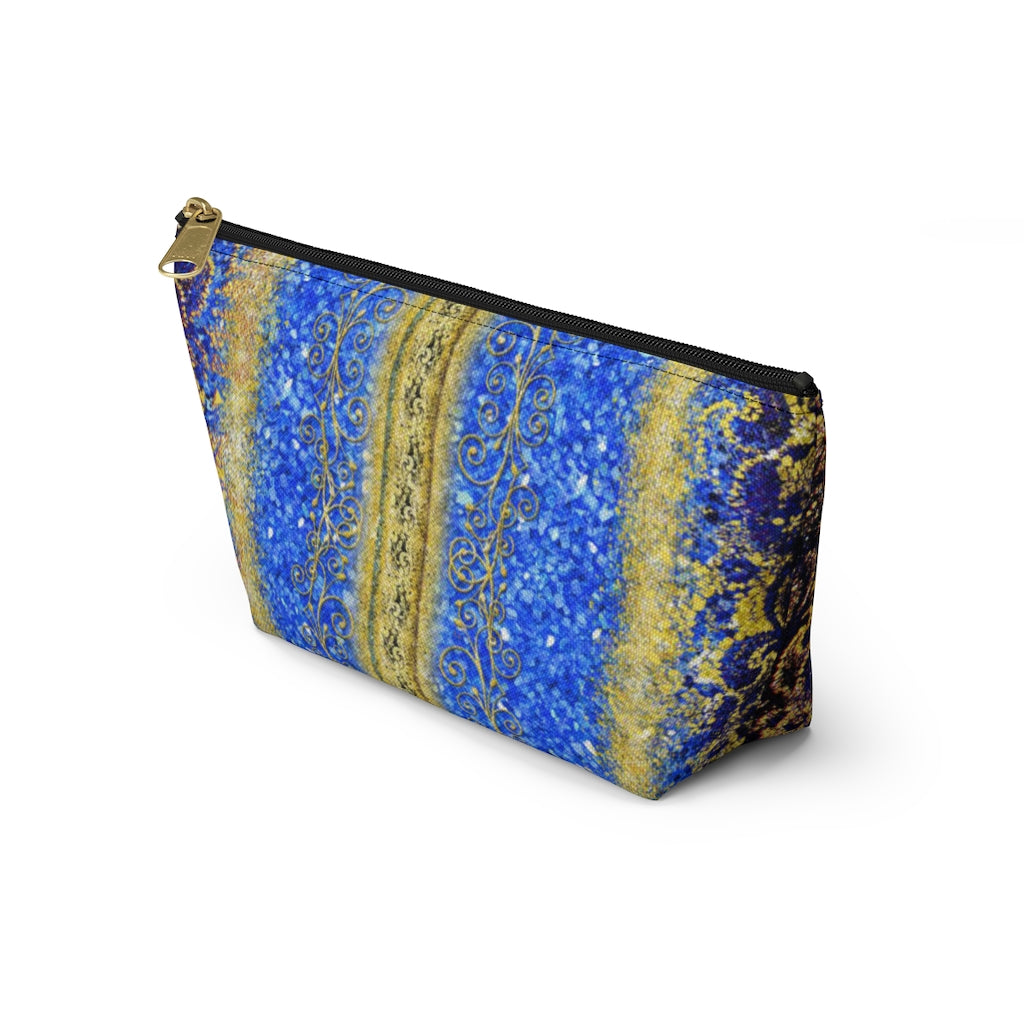 Accessory Pouch w T-bottom - Royal Blue/Gold