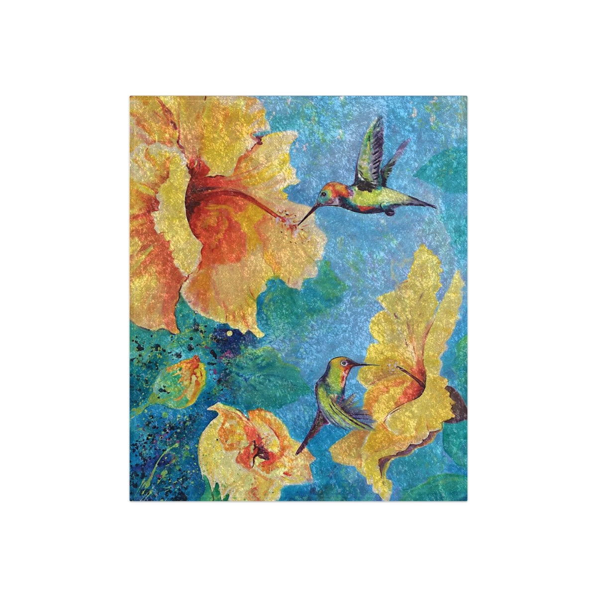 Crushed Velvet Blanket - Garden Visitors