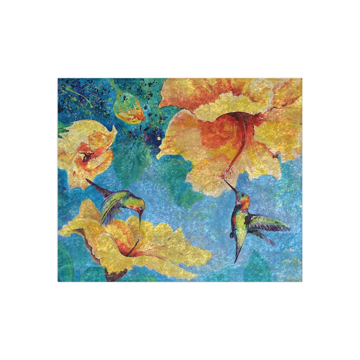 Crushed Velvet Blanket - Garden Visitors
