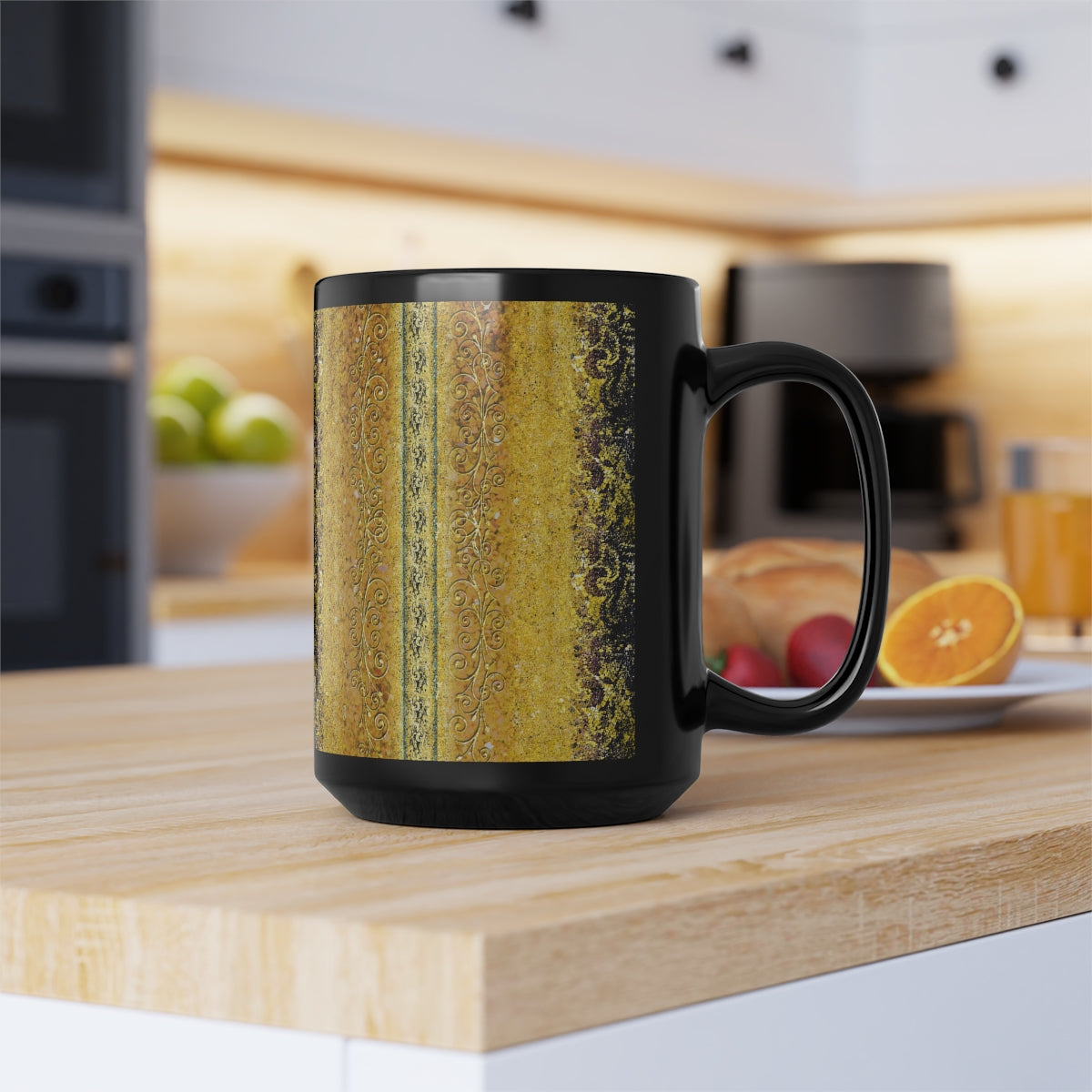 15oz Black Mug - Royal Gold