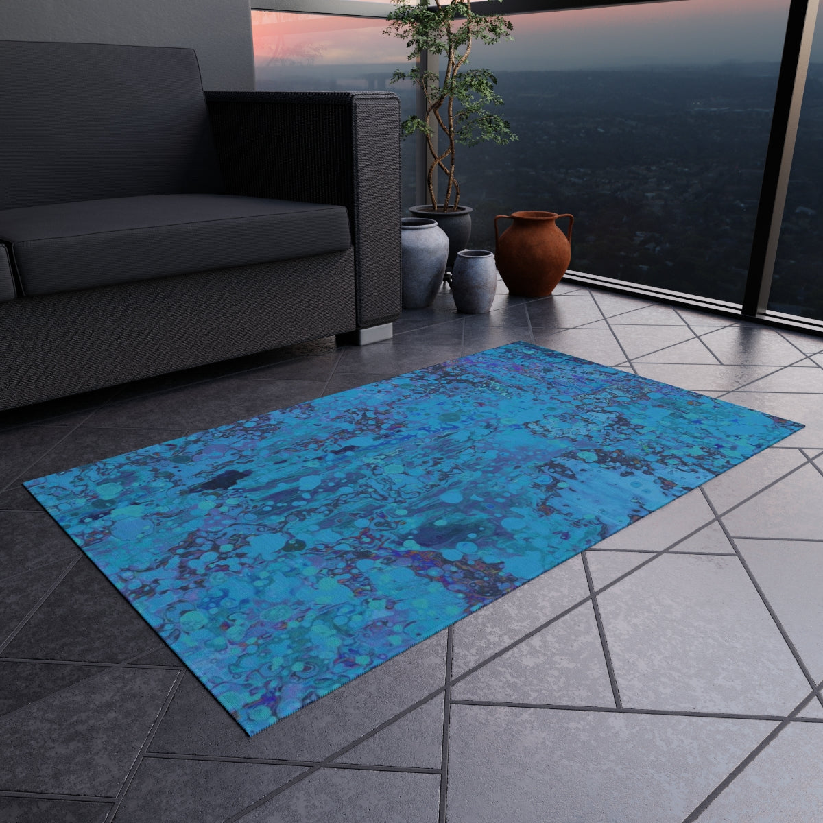 Outdoor Rug - Happy Splash/Turquoise