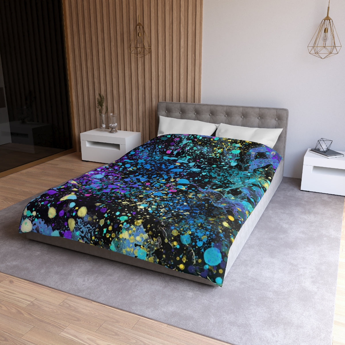 Microfiber Duvet Cover - Colorful Universe