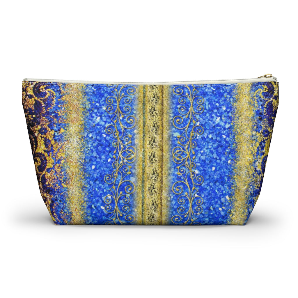 Accessory Pouch w T-bottom - Royal Blue/Gold