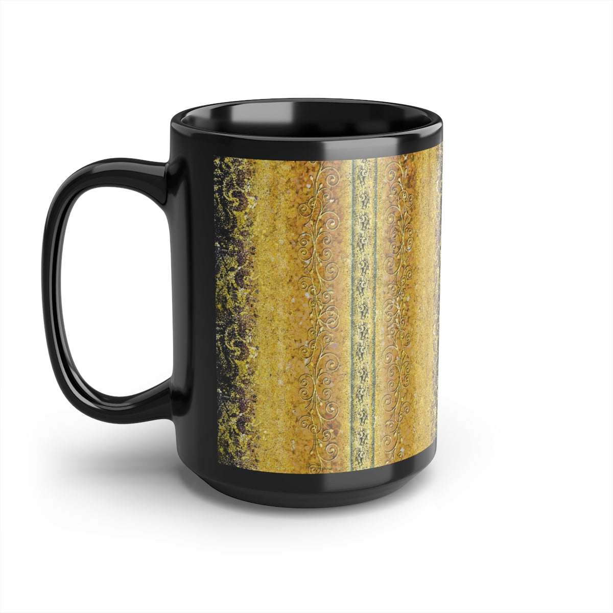 15oz Black Mug - Royal Gold