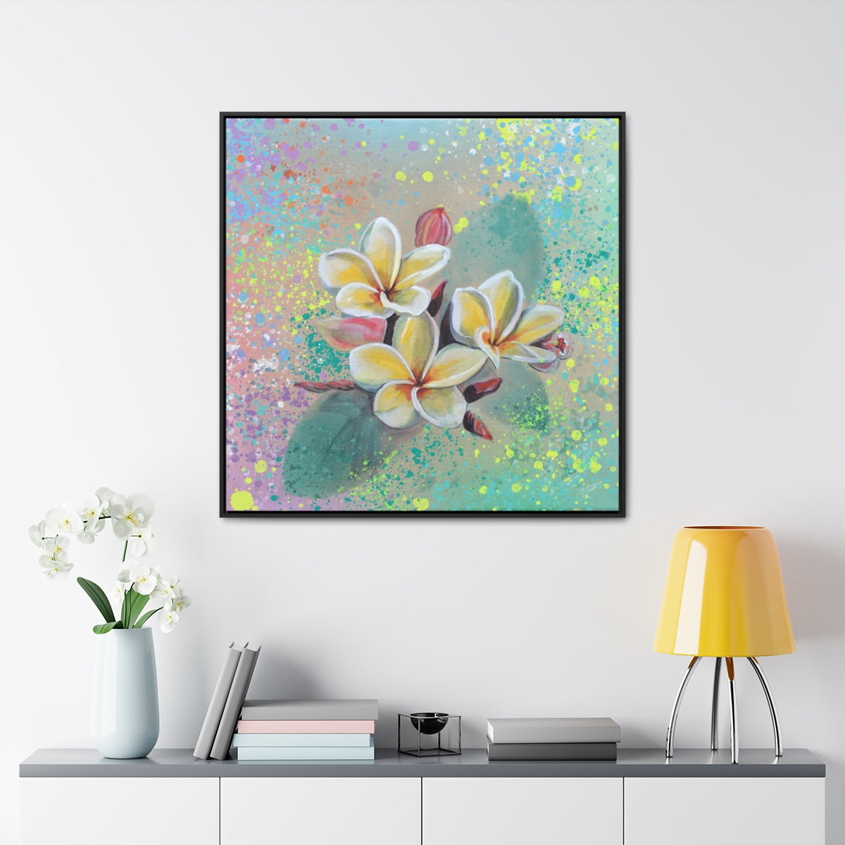Square Frame Canvas - Plumeria